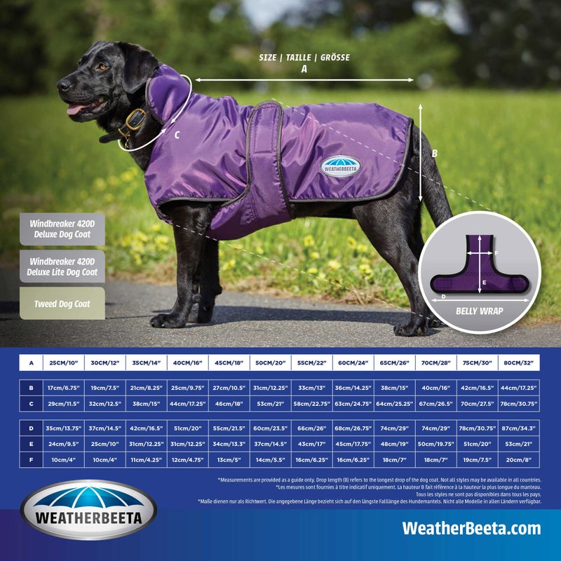 WeatherBeeta ComFiTec Windbreaker 420D Deluxe Dog Coat, Navy/Grey, 26" - Image 3